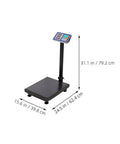 Heavy Duty Shipping Scale With 660 Pound Capacity Foldable Digital Platform Absolute Breeze For Luggage And Postal Packages, side view with dimensions
