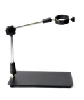 Premium Flexible Microscope Boom Stand Featuring Universal Fifty Millimeter Mounting Plate And Heavy Duty Mechanical Arm Clamps for secure positioning.