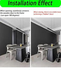 Heavy Duty Concealed Door Hinge Rock Solid Zero Gap Flush Mount For Wood And Folding Doors 180 Degree Silent Smooth Operator installation effect showing hidden door.