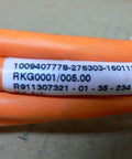 Close-up of Servo motor cable RKG0001/005.00 R911307321-01-35-234, shielded 5-pin for Bosch Rexroth drives, orange casing.