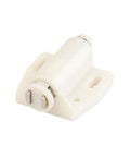 Grab These 8 Pack Single Magnet Cabinet Catches For The Perfect Door Stopper And Rebounder With Invisible Design And Seamless Clean Look For Cupboards And Wardrobes, showing a single white plastic magnet catch.
