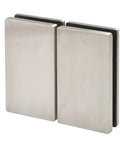 316 Stainless Brushed Glass-To-Glass Hinge, 180 Degree Self-Closing, Heavy-Duty Gate Hinge For Half-Inch Tempered Glass, Interior Or Exterior Use, Tension Adjustable With A Screwdriver.
