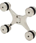 Sydney Series Ultimate Workhorse 316 Brushed Stainless Steel Glass To Glass Hinge For Frameless Shower Doors, close-up view