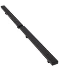 Wall Mount Stair Handrail Built Different with Heavy Duty Stainless Steel Coating In Sleek Black Finish for Humidity Proof Reliability Up to 200 Lbs Capacity for Smooth Indoor Setup close-up view of sleek black handrail for stair installation