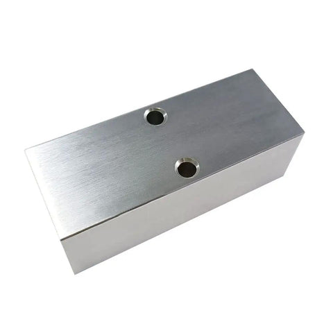 Two Way Four Port Air Manifold With Half Inch NPT Supply Port And Quarter Inch NPT Outlets Aluminum Silver Mounting Hole Heavy Duty Pneumatic Distributor For Multiple Locations Up To 450 PSI, silver aluminum block