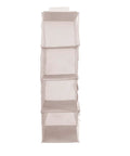 Four Tier Hanging Closet Storage Bag With Thick Oxford Fabric Drop Dead Durable Foldable Door Organizer Heavy Duty Wardrobe Rack, grey.