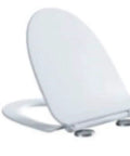 Super Heavy Duty Elevated Toilet Seat Aid With Quick Release Hinges Smooth Closing Lid Ergonomic Lift Design angled view showing durable white material.