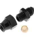 Five Sixteenth Inch Tube To 6A Straight Male Pneumatic Adapter Fitting With Brass Component And Aluminum Body showcasing parts