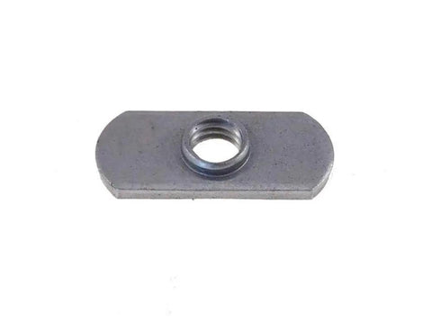 Professional Grade 3/8-16 Spot Weld Nuts With Dual Tab Engineering For Unbeatable Torque Resistance And Kick Ass Grip On All Your Hot Rod Or Shop Floor Builds, viewed from above.