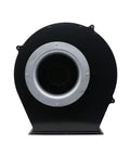 G3G280Br04M7 Bad Boy Centrifugal Fan with Slick Brushless Servo Motor front view, showing black housing and silver intake.