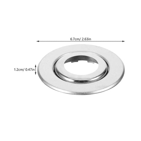 Double Disc Fire Sprinkler Cover Plates Stainless Steel Pipe Concealment Shield, 6.7cm diameter cap with shiny finish.