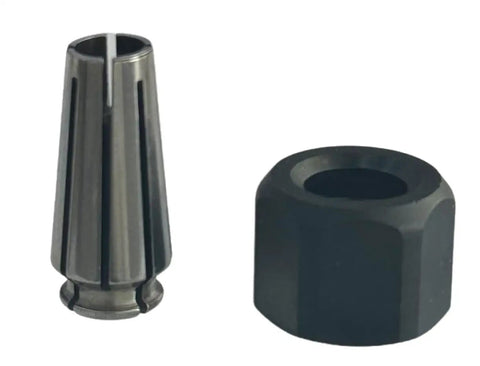 One Eighth Inch Collet And Nut Assembly With Socket Head Black Steel Zinc Coated Replacement Part For Heavy Duty Machining