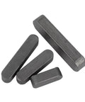 10 Piece Heavy Duty Steel Parallel Keys For Drive Shafts And Machinery Assembly A Type Flat Keyway Pins showing various sizes of steel keys on a white background.