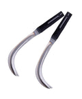 Two high carbon manganese steel scythe mowing knives with long handles, rustproof harvesting knives, 32x11x2 cm, for garden work