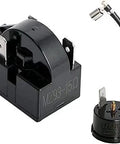 One Fifth Horsepower Compressor Thermal Overload Protector and 15 Ohm Start Relay Replacement Part for Portable Freezers