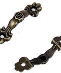Antique Bronze Arch Shape Box Pull Handle Set, 20 Pieces With 40 Screws, Center Hole 30mm, 3mm Hole Diameter, Vintage Drawer Pulls