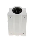 Built Tough Linear Motion Ball Bearing Slider Block Bushing SC12LUU top view showing smooth metal finish and mounting holes.