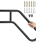 Heavy Duty Wall Mount Handrail U Shaped Curve For Outdoor Steps Indoor Stairs Solid Stainless Steel Grab Bar Matte Black with fittings