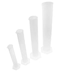 4 Pack Plastic Graduated Cylinders Thickened Clear Plastic With Hexagonal Spill Resistant Base For Precise Calibration In Kid Friendly Lab Learning Science Classroom Supplies Industrial Measuring, four sizes