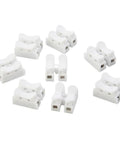 Spring Quick Wire Connectors 2 Pin Screwless Terminal Block 20 Pack AWG 20 12 Flame Retardant PP Housing For LED Strip