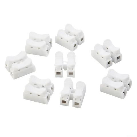 Spring Quick Wire Connectors 2 Pin Screwless Terminal Block 20 Pack AWG 20 12 Flame Retardant PP Housing For LED Strip
