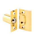 27/32 Inch Brass-Plated Housing And Plates With Steel Ball Catch And Inner Spring For Hinged Doors, Spring-Loaded And Adjustable