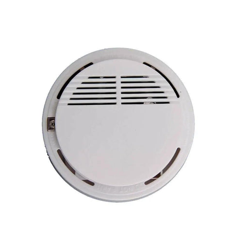 Zero Headache 10 Year Battery Smoke Detector And Alarm With Photoelectric Sensor For House And Bedroom Safety Straight Up Dependable Bulletproof 2 Pack Ul217 Certified top view of a white smoke detector.