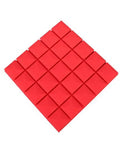 High Density Sound Proof Foam Panels 12 Pack Acoustic Wall Tiles Fire Retardant Sound Deadening Boards dark red tile arranged in a diamond shape.