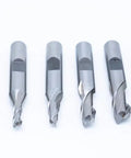Beefy Single End 2 Flute End Mill Set, 6 Pieces, 3/8 Inch Shank, High Speed Steel, Center Cutting, With Plastic Stand