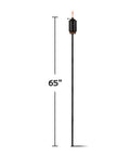 Adjustable Flame Resin Torch For Outdoor Lighting In Backyard, Lawn, Patio And Garden, 65-Inch Tall, Weather-Resistant, Front View