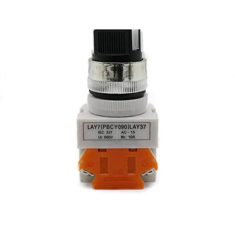 Compact 22mm Rotary Selector Switch Knob With 4 Screw Terminals 2 Way Small Size 2 Position ON OFF Push Button Switch No NC Contacts Durable 10A 66V Build That Is Great For DIY Electronics Projects, front view