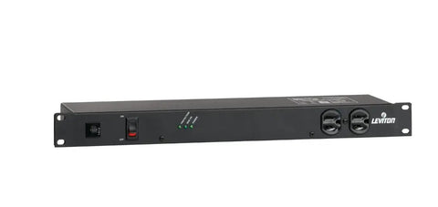 Horizontal Rack Mount Surge Protector Power Distribution Unit With 12 Outlets 15A On Off Switch NEMA 5-15P 5500-190 Black