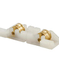 Premium Replacement Sliding Window Tandem Rollers With Tough As Nails Solid Brass 3/8 Inch Wheels On Durable White Nylon Housing.