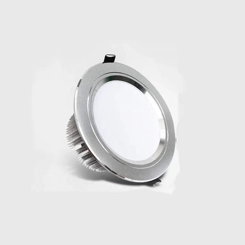 WKNHHL Recessed Lighting Housing Trim Kits Aisle Downlight Round Led Recessed Ceiling shiny silver ultra thin light with heatsink