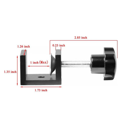 Side view of rust-resistant aluminum alloy heavy duty C clamp from Set Of 4 Heavy Duty C Clamps For Woodworking And Metalworking.