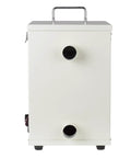 Badass 1000W Dental Vacuum Dust Extractor Packing Killer Suction Clears Shop Dust In Record Time Lab Dust Collector Machine With Smooth Speed Toggle Rig For Clinics, side view showing inlets.