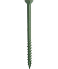 Heavy Duty Deck Screws No 9 By 3 Inch Tough As Nails Polymer Coated Fasteners with Type 17 self drive tip and bugle head.