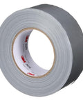 Roll of Multi-Use Silver Duct Tape 1.88 in x 60 yd x 7 mil, Contractor Grade for Repair, Silver color, Front angle view.