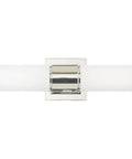 Transitional Two Light Wall Sconce and Bath Light in Polished Nickel Finish From Weston Collection; front view with opal glass shades.