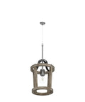 Small Rustic Farmhouse Wooden Pendant Light 1 Light Hanging Ceiling Fixture For Kitchen Island Foyer Dining Room Bedroom Living Room Handmade Antique Style With Adjustable 59-Inch Chain E26 Socket Dimmer Ready Bulb Not Included