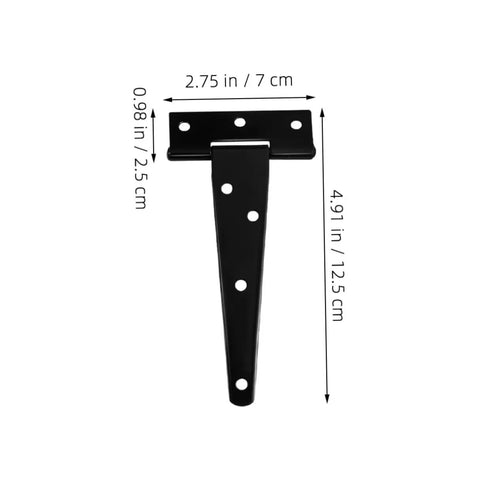 Eight Piece 5 Inch Black Painted Galvanized Metal T Hinges Weld On Slip Joint For Outdoor Doors Sheds Cabinets And Chests