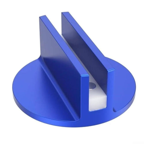 Precision Magnetic Socket Pad Welding Adapter With Robust Aluminum Alloy Construction For Frame Guide Rail Setup in blue, 7.6x3.5cm size.