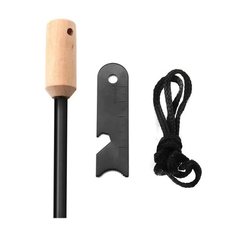 4 Pack Five Sixteenth Inch Ferro Rod Fire Starters With Wood Handles And Multi Tool Striker For Camping Hiking Survival Bugout Bag Emergency Prep And Outdoor Fire Making