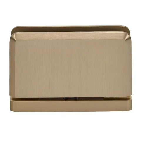 Brushed Bronze Top Or Bottom Mount Hinge For One Half Inch Tempered Glass, Heavy Duty Glass Door Hardware, Senior Prima 01 Series