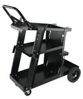 Heavy Duty 3 Tier Welding Cart With 360 Degree Swivel Wheels, Tank Storage And Safety Chains, Rolling Cart view