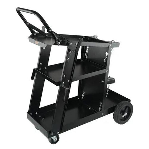 Heavy Duty 3 Tier Welding Cart With 360 Degree Swivel Wheels, Tank Storage And Safety Chains, Rolling Cart view