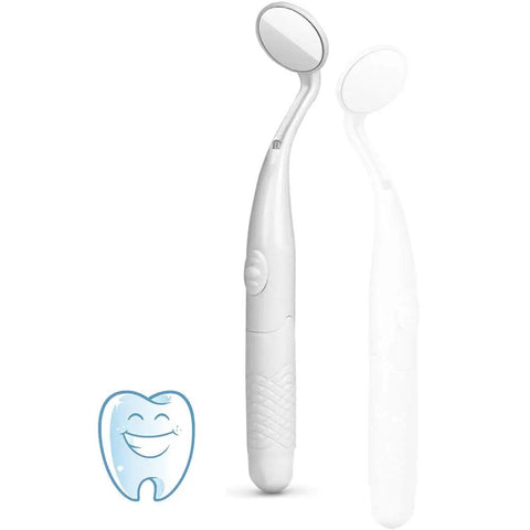 Dental Mirror With LED Light For Easy Teeth Inspection, anti fog mouth mirror, comfortable poly handle, ideal for home dental care