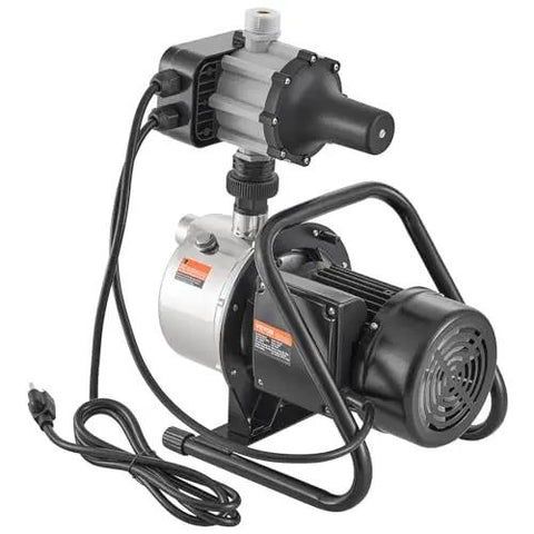 1HP Shallow Well Pump Portable Jet Pump With Automatic Controller 1380 GPH 145 Ft Head Stainless Steel Water Transfer