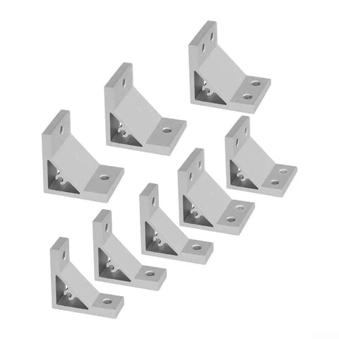 Heavy Duty 90 Degree Aluminum Corner Bracket Joint Fastener For 2020 Profile L Shape Connector Silver Finish stacked in groups.