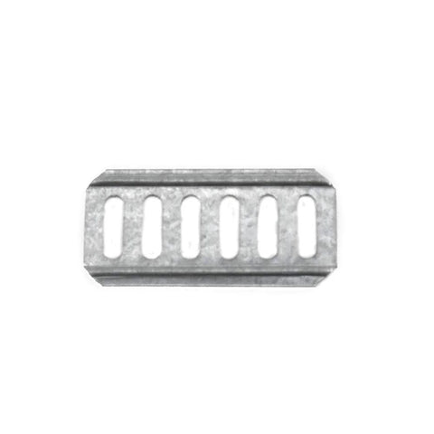 Front view of silver-toned metal twist purse closure turn lock, 1.1-inch length